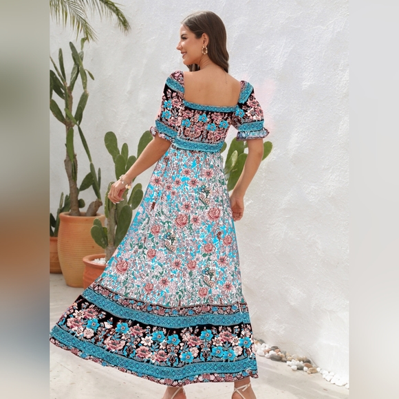 Floral Flounce Sleeve Midi Dress  SALE 20% OFF!! - Picture 3 of 3